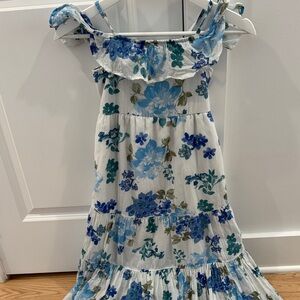 abercrombie kids White Dress with Blue and Green Floral Print